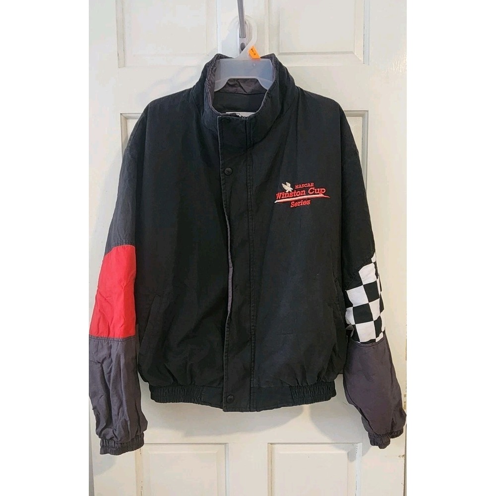 VINTAGE‎ 90S WINSTON CUP JACKET MENS XL RACING NASCAR BLACK RED MOTORSPORTS USA